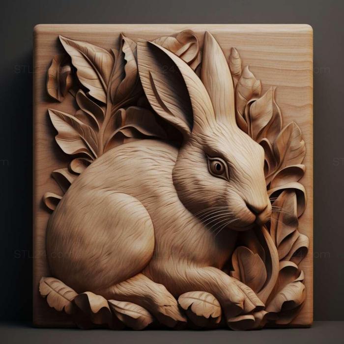 Nature and animals (rabbit 3d model 3, NATURE_1847) 3D models for cnc